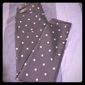 Gap Kids PolkaDot Grey Denim Jeggings 12 Reg